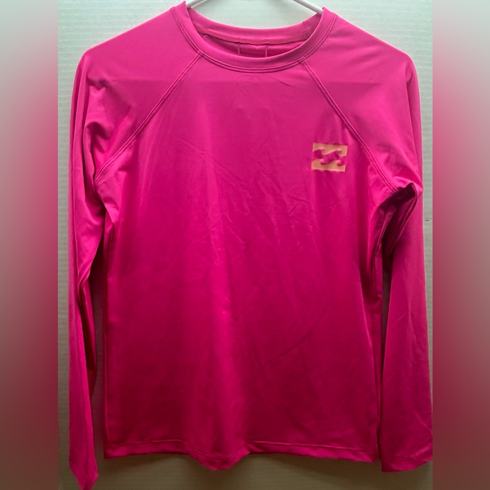 Billabong Long Sleeve Rash Guard, Pink, Youth Size Large (12) NWT